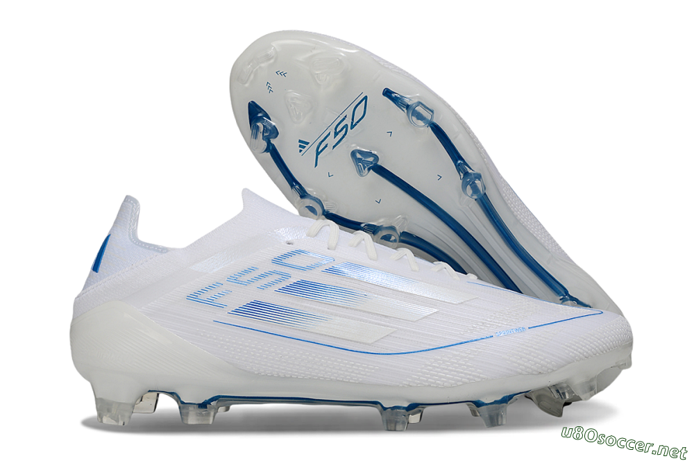 Men's Adidas F50 Elite FG Football Boots - White/Blue 2