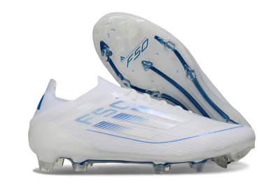Men's Adidas F50 Elite FG Football Boots - White/Blue