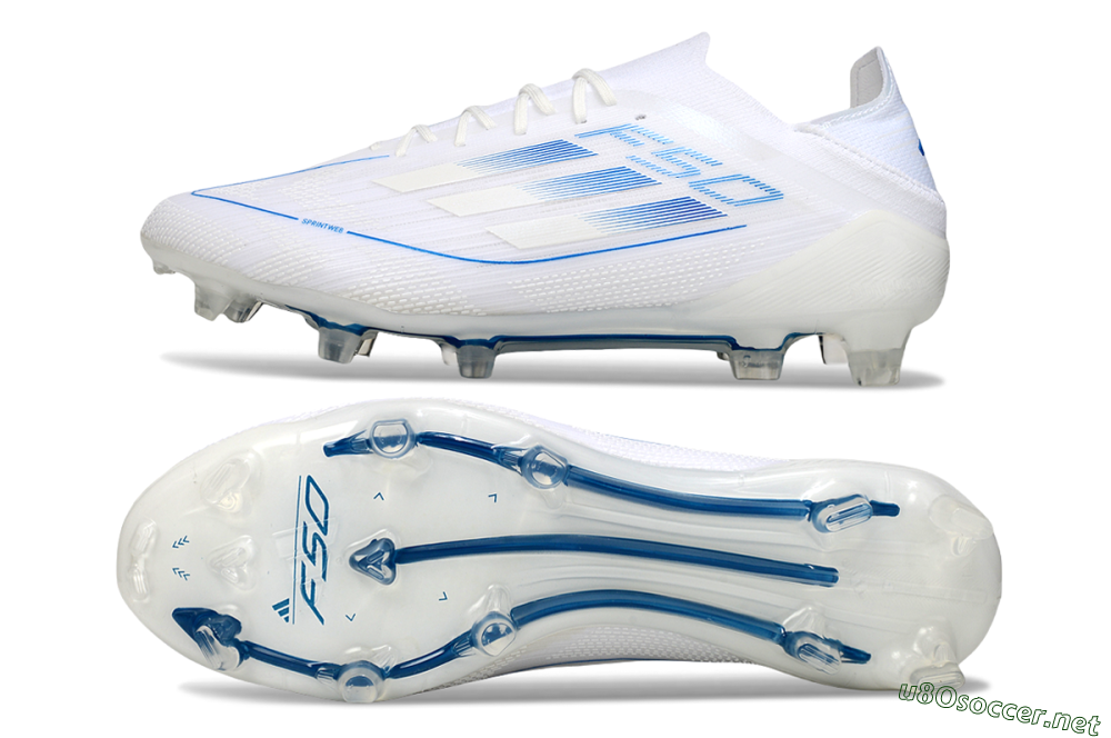 Men's Adidas F50 Elite FG Football Boots - White/Blue 1