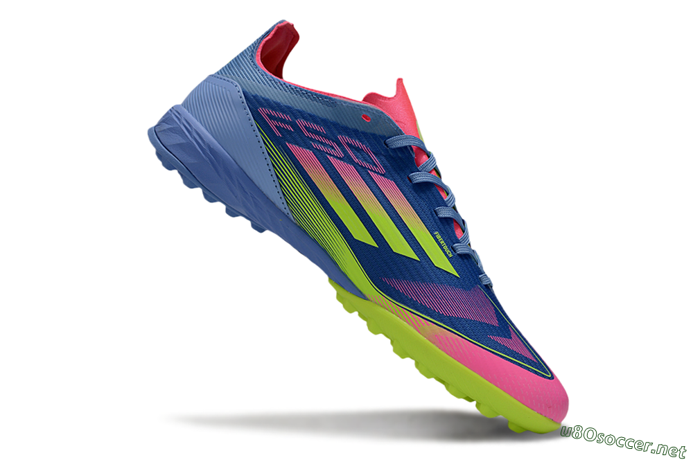 Unisex Adidas F50 Pro TF Football Shoes - Blue/Yellow/Pink 5