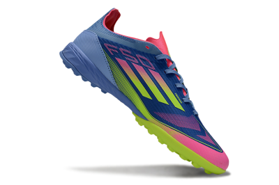 Unisex Adidas F50 Pro TF Football Shoes - Blue/Yellow/Pink