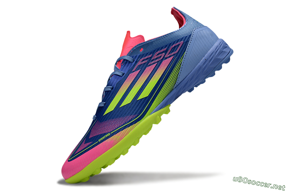 Unisex Adidas F50 Pro TF Football Shoes - Blue/Yellow/Pink 6