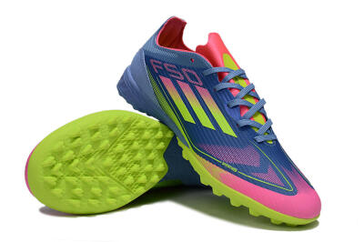 Unisex Adidas F50 Pro TF Football Shoes - Blue/Yellow/Pink