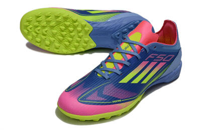 Unisex Adidas F50 Pro TF Football Shoes - Blue/Yellow/Pink