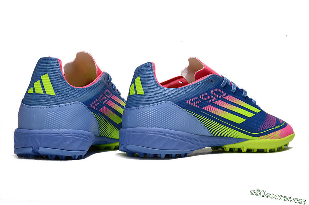 Unisex Adidas F50 Pro TF Football Shoes - Blue/Yellow/Pink 7