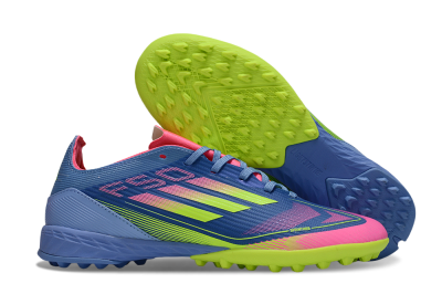 Unisex Adidas F50 Pro TF Football Shoes - Blue/Yellow/Pink