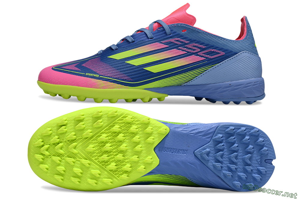 Unisex Adidas F50 Pro TF Football Shoes - Blue/Yellow/Pink 1
