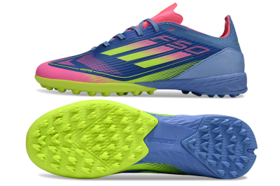 Unisex Adidas F50 Pro TF Football Shoes - Blue/Yellow/Pink