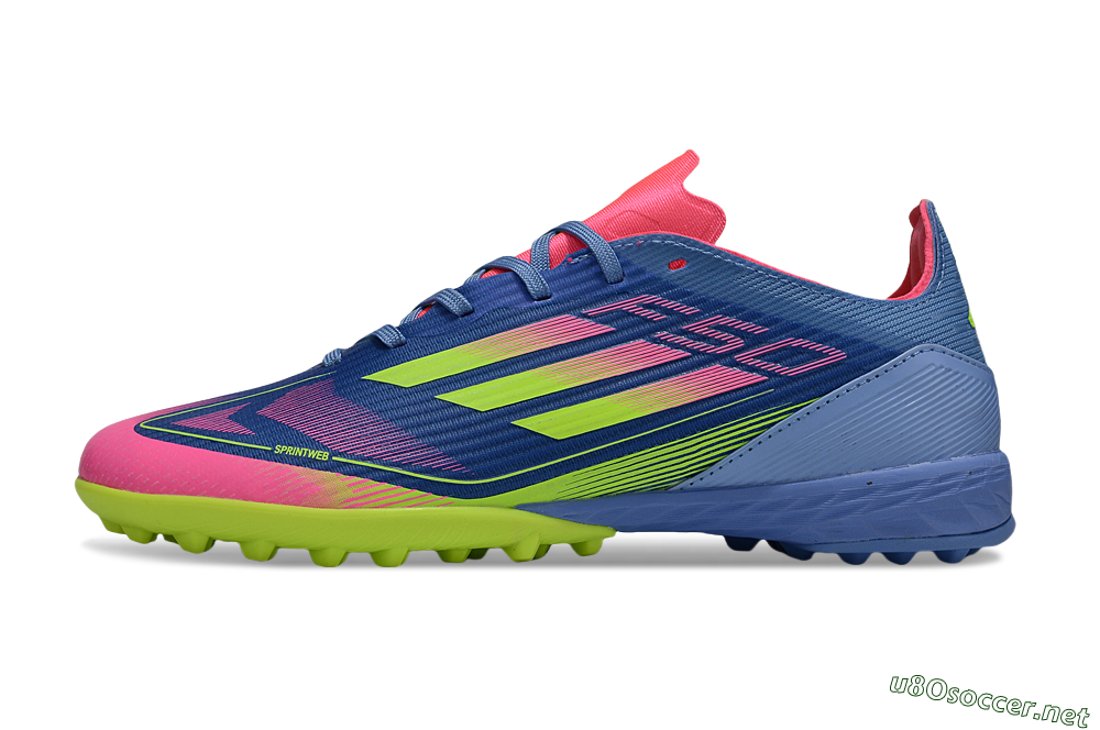 Unisex Adidas F50 Pro TF Football Shoes - Blue/Yellow/Pink 0