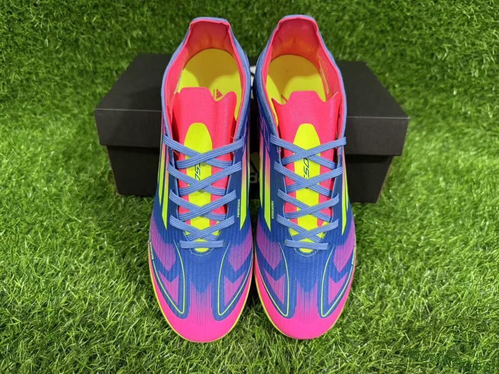 Unisex Adidas F50 Pro TF Football Shoes - Blue/Yellow/Pink