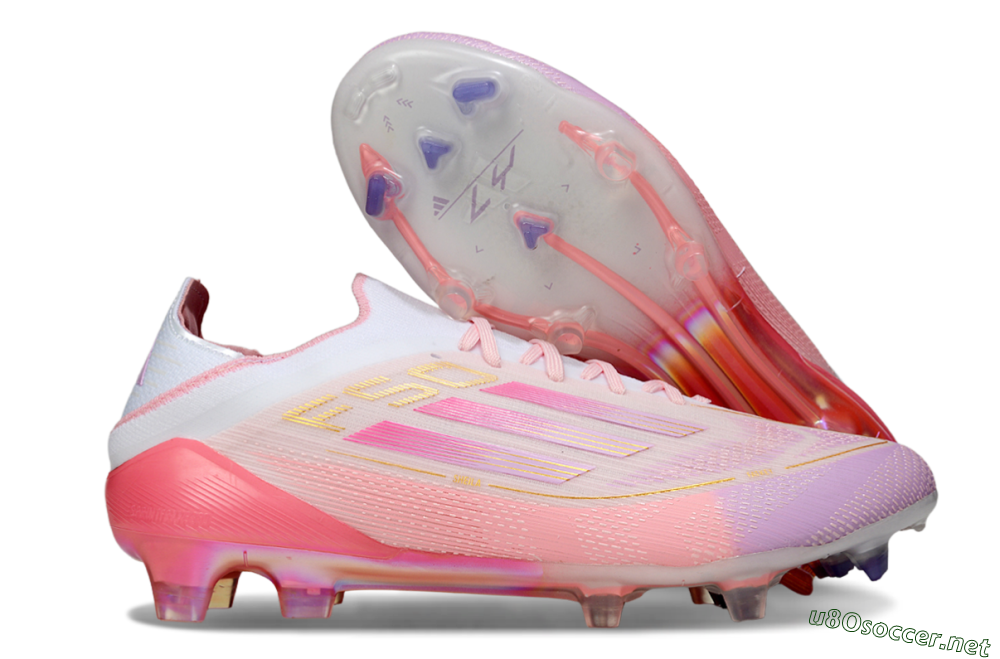 Men's Adidas F50 Elite 304 FG Football Boots - Pink/White/Gold 2