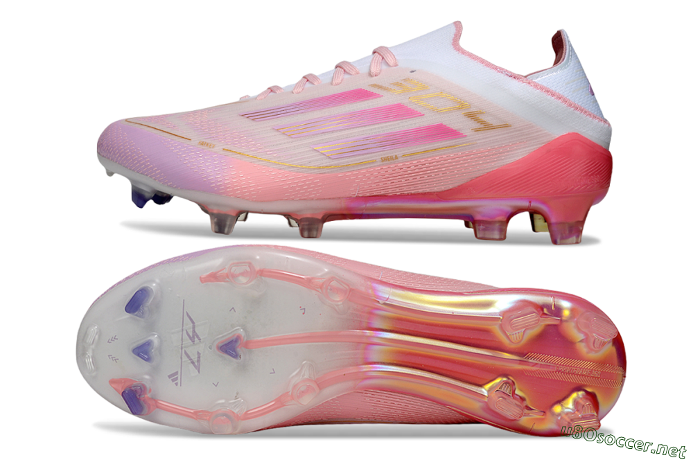 Men's Adidas F50 Elite 304 FG Football Boots - Pink/White/Gold 1
