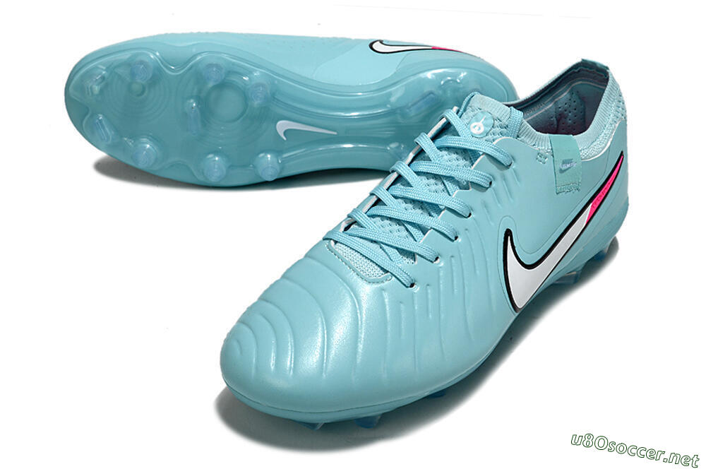 Unisex Nike Tiempo Legend 10 Elite FG Football Boots - Jade/White/Pink 3