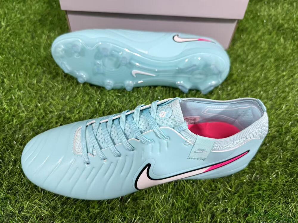Unisex Nike Tiempo Legend 10 Elite FG Football Boots - Jade/White/Pink