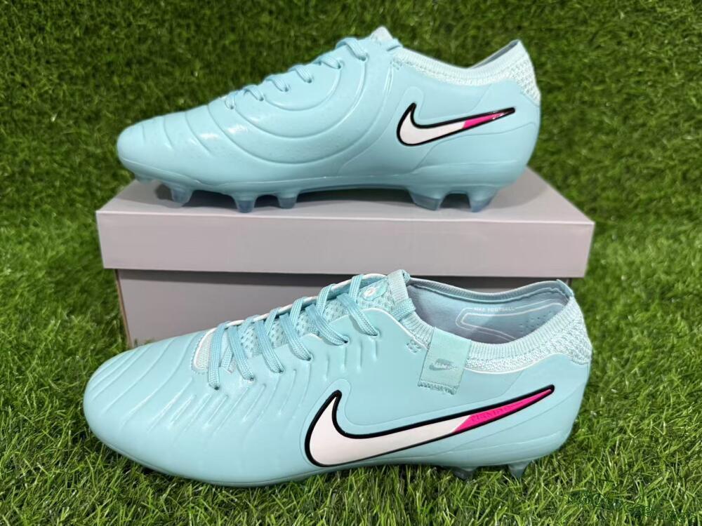 Unisex Nike Tiempo Legend 10 Elite FG Football Boots - Jade/White/Pink