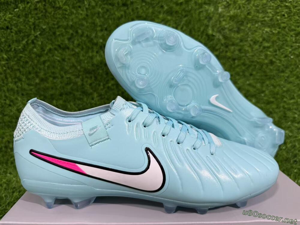 Unisex Nike Tiempo Legend 10 Elite FG Football Boots - Jade/White/Pink