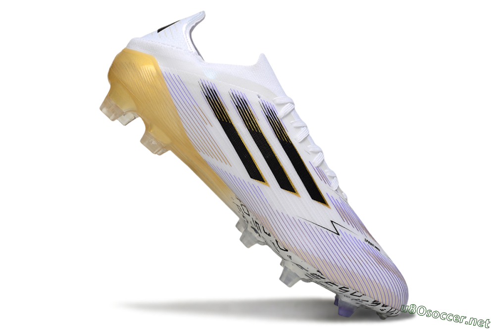 Men's Adidas F50 Elite FG Football Boots - White/Purple/Gold 4
