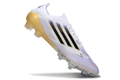 Men's Adidas F50 Elite FG Football Boots - White/Purple/Gold