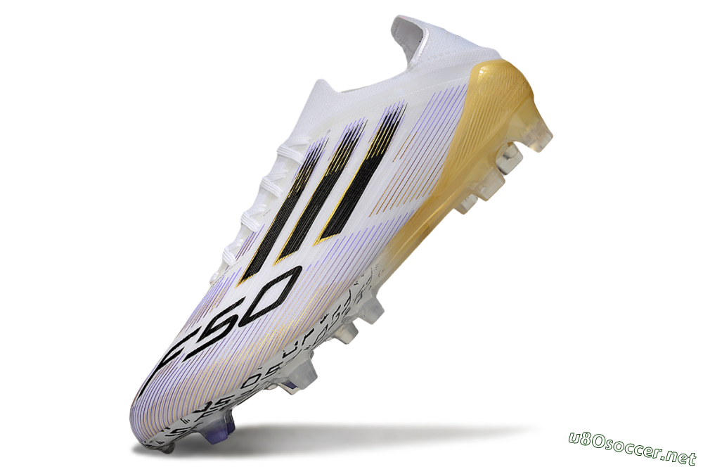 Men's Adidas F50 Elite FG Football Boots - White/Purple/Gold 5