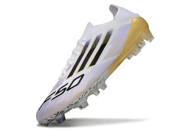 Men's Adidas F50 Elite FG Football Boots - White/Purple/Gold