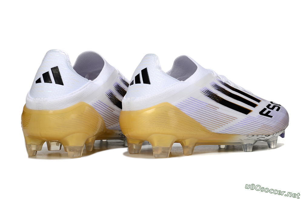 Men's Adidas F50 Elite FG Football Boots - White/Purple/Gold 6