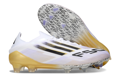 Men's Adidas F50 Elite FG Football Boots - White/Purple/Gold