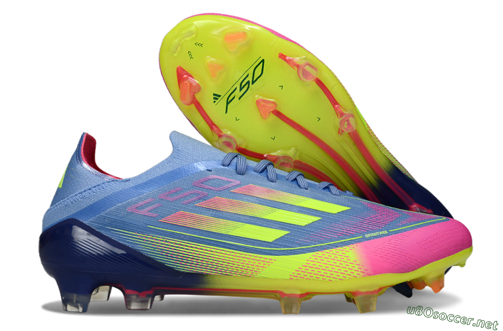 Men's Adidas F50 Elite FG Football Boots - Blue/Yellow/Pink 2