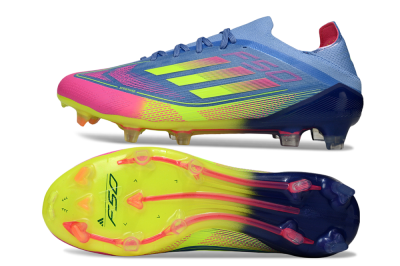 Men's Adidas F50 Elite FG Football Boots - Blue/Yellow/Pink