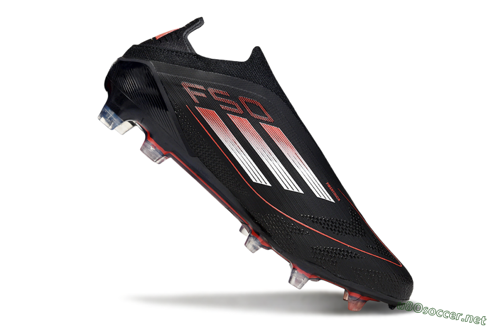 Men's Adidas F50 Elite Laceless FG Football Boots - Black/Silver/Red 4