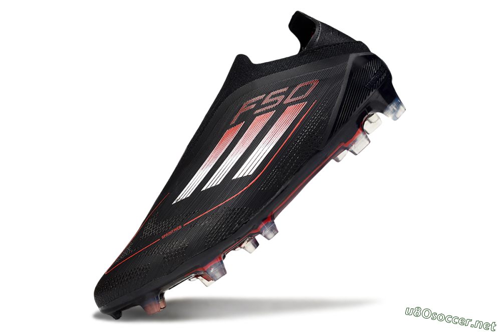 Men's Adidas F50 Elite Laceless FG Football Boots - Black/Silver/Red 5