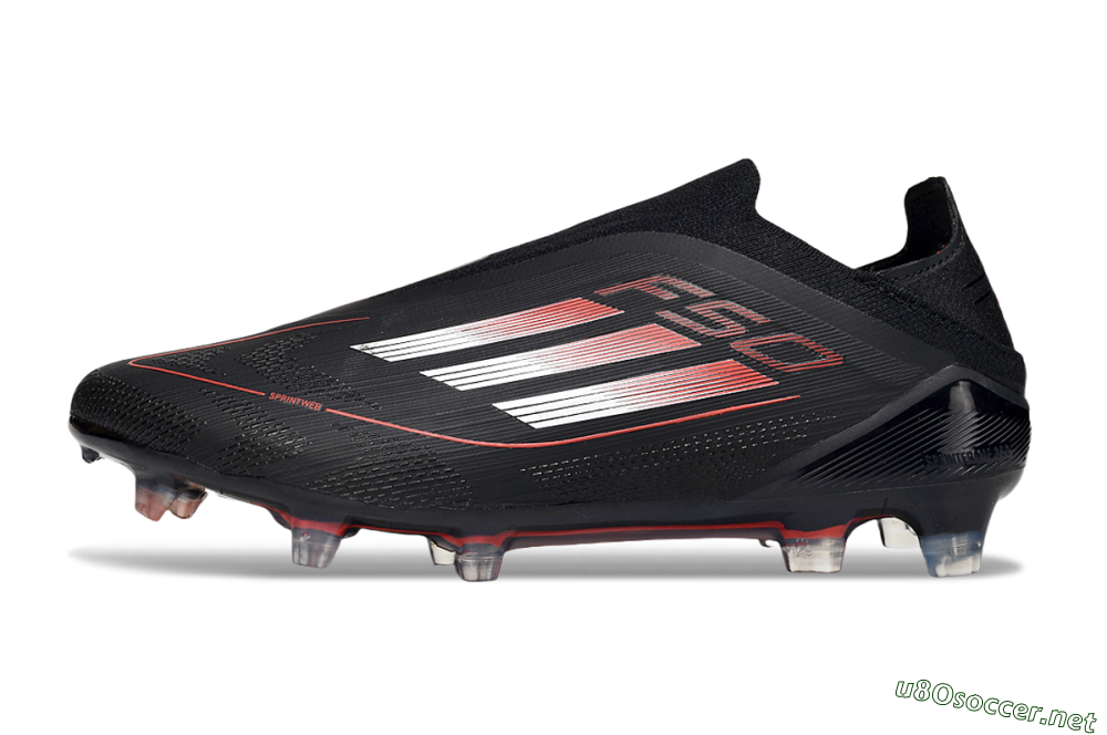 Men's Adidas F50 Elite Laceless FG Football Boots - Black/Silver/Red 0