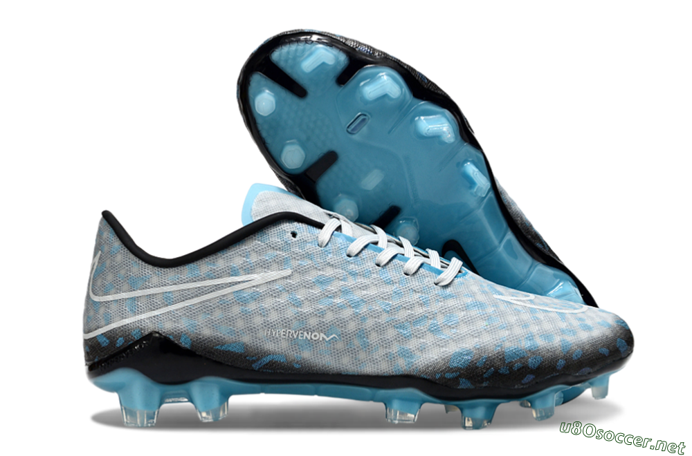Unisex Nike Hypervenom Phantom FG Football Boots - Grey/White/Blue 2