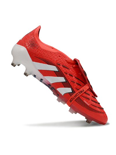 Unisex Adidas Predator 25 Elite Foldover Tongue AG Football Boots - Red/White/Black