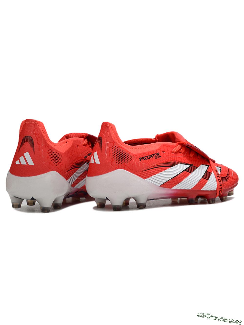 Unisex Adidas Predator 25 Elite Foldover Tongue AG Football Boots - Red/White/Black 6