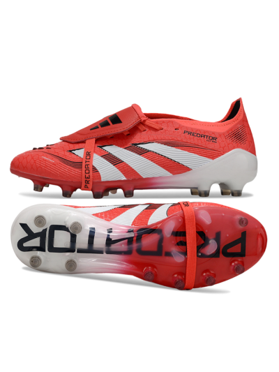 Unisex Adidas Predator 25 Elite Foldover Tongue AG Football Boots - Red/White/Black