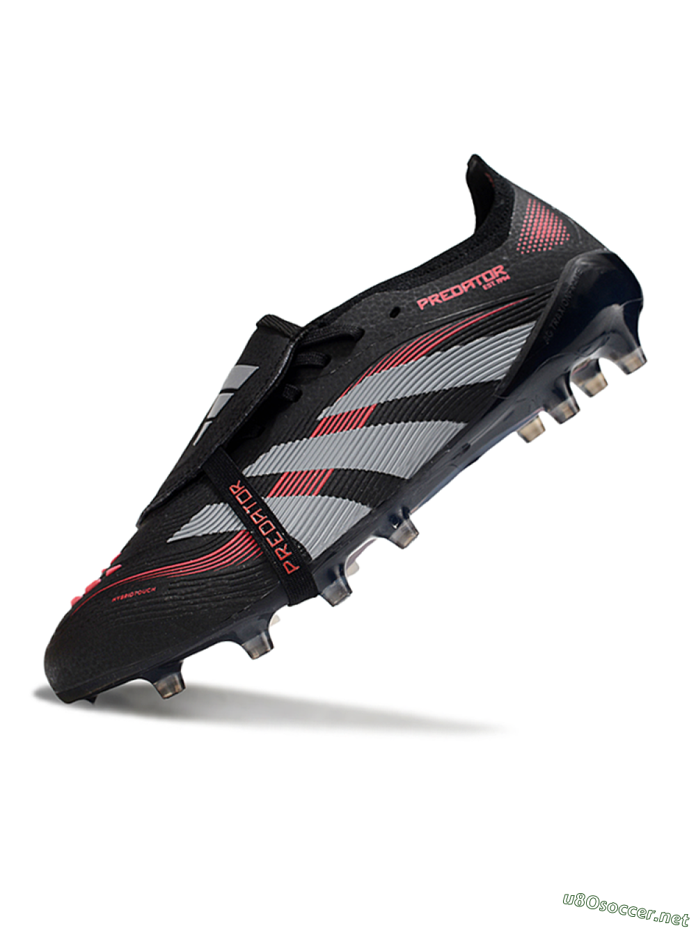Unisex Adidas Predator 25 Elite Foldover Tongue AG Football Boots - Black/Red/Silver 5