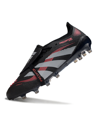 Unisex Adidas Predator 25 Elite Foldover Tongue AG Football Boots - Black/Red/Silver