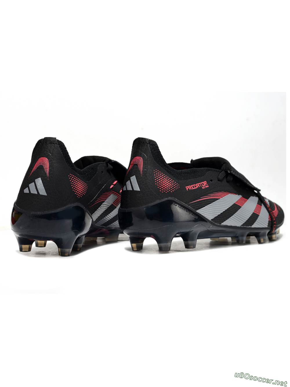 Unisex Adidas Predator 25 Elite Foldover Tongue AG Football Boots - Black/Red/Silver 6