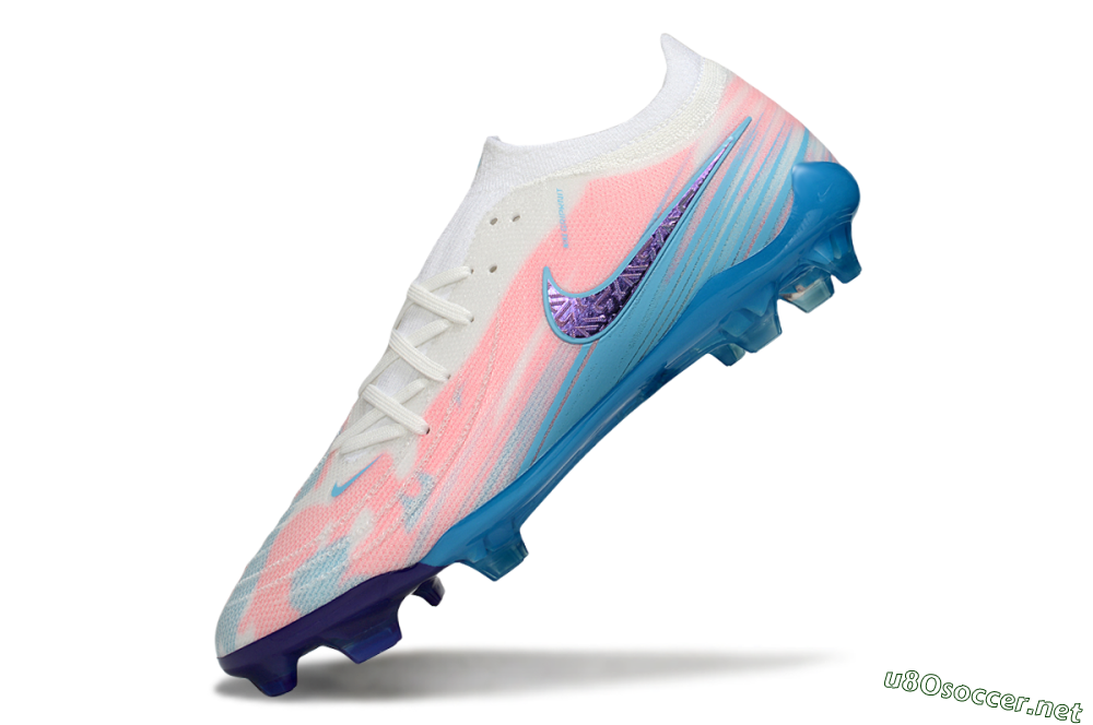 Men's Nike Phantom GX 2 Elite FG Football Boots - White/Pink/Blue 5