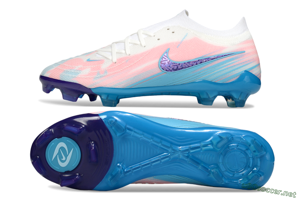 Men's Nike Phantom GX 2 Elite FG Football Boots - White/Pink/Blue 1