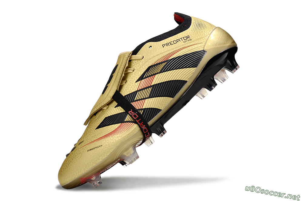 Unisex Adidas Predator 25 Elite Foldover Tongue FG Football Boots - Gold/Black/Red 5