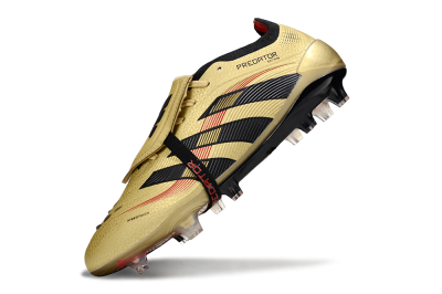 Unisex Adidas Predator 25 Elite Foldover Tongue FG Football Boots - Gold/Black/Red
