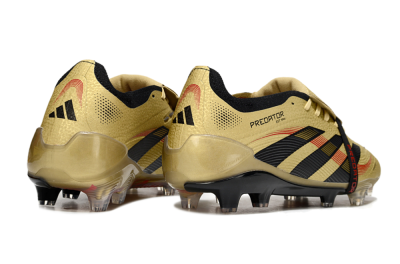 Unisex Adidas Predator 25 Elite Foldover Tongue FG Football Boots - Gold/Black/Red