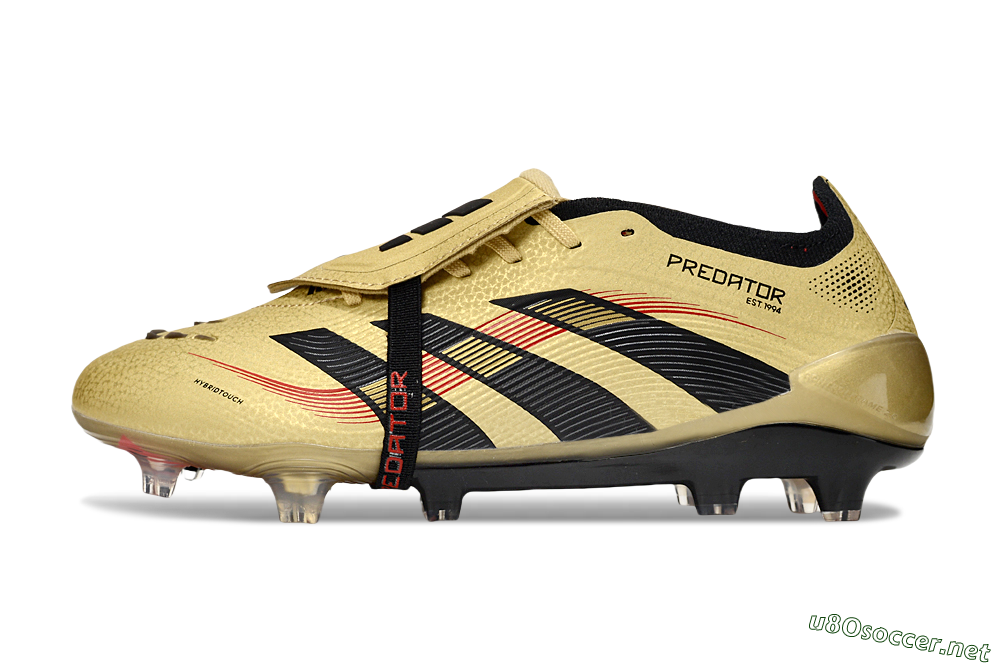 Unisex Adidas Predator 25 Elite Foldover Tongue FG Football Boots - Gold/Black/Red 0