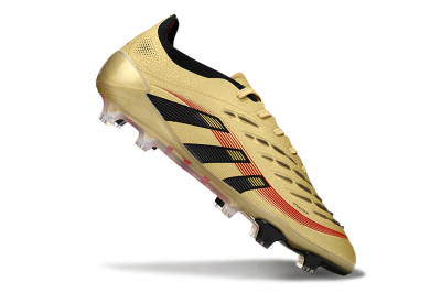 Unisex Adidas Predator 25 Elite FG Football Boots - Gold/Black/Red