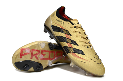 Unisex Adidas Predator 25 Elite FG Football Boots - Gold/Black/Red