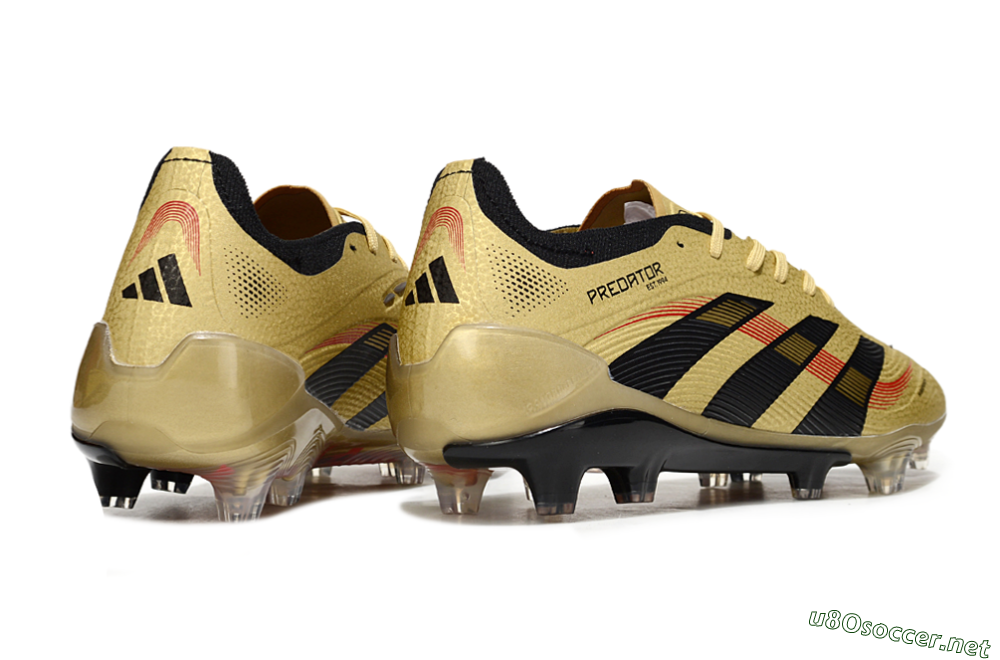 Unisex Adidas Predator 25 Elite FG Football Boots - Gold/Black/Red 6