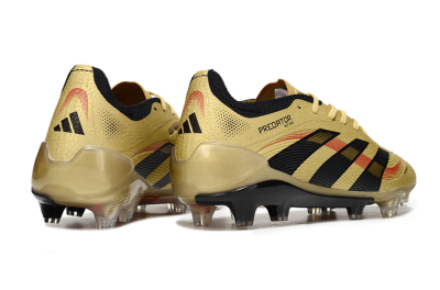 Unisex Adidas Predator 25 Elite FG Football Boots - Gold/Black/Red