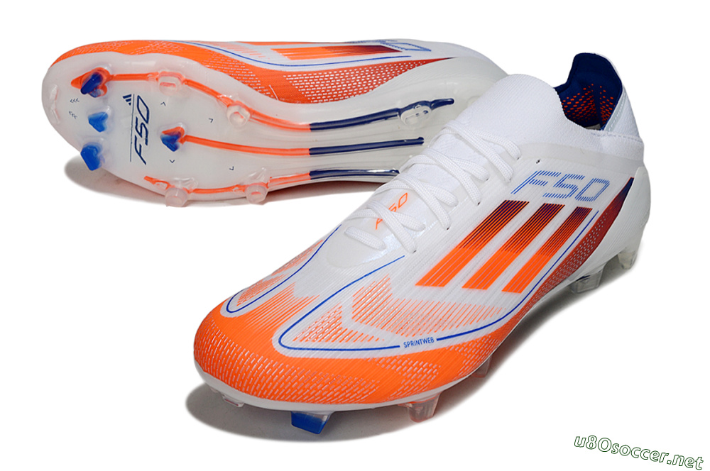 Men's Adidas F50 Elite FG Football Boots - White/Red/Blue 3