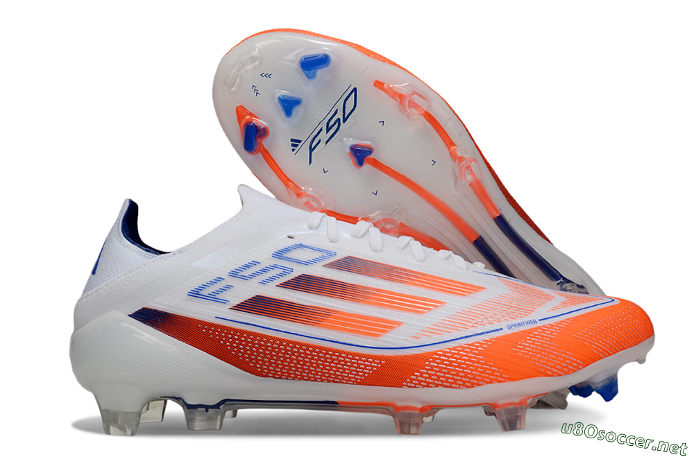 Men's Adidas F50 Elite FG Football Boots - White/Red/Blue 2